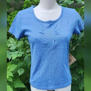 The Earth Collection‎ Natural Small Blue Tee Silk Cotton Combo Eco Friendly